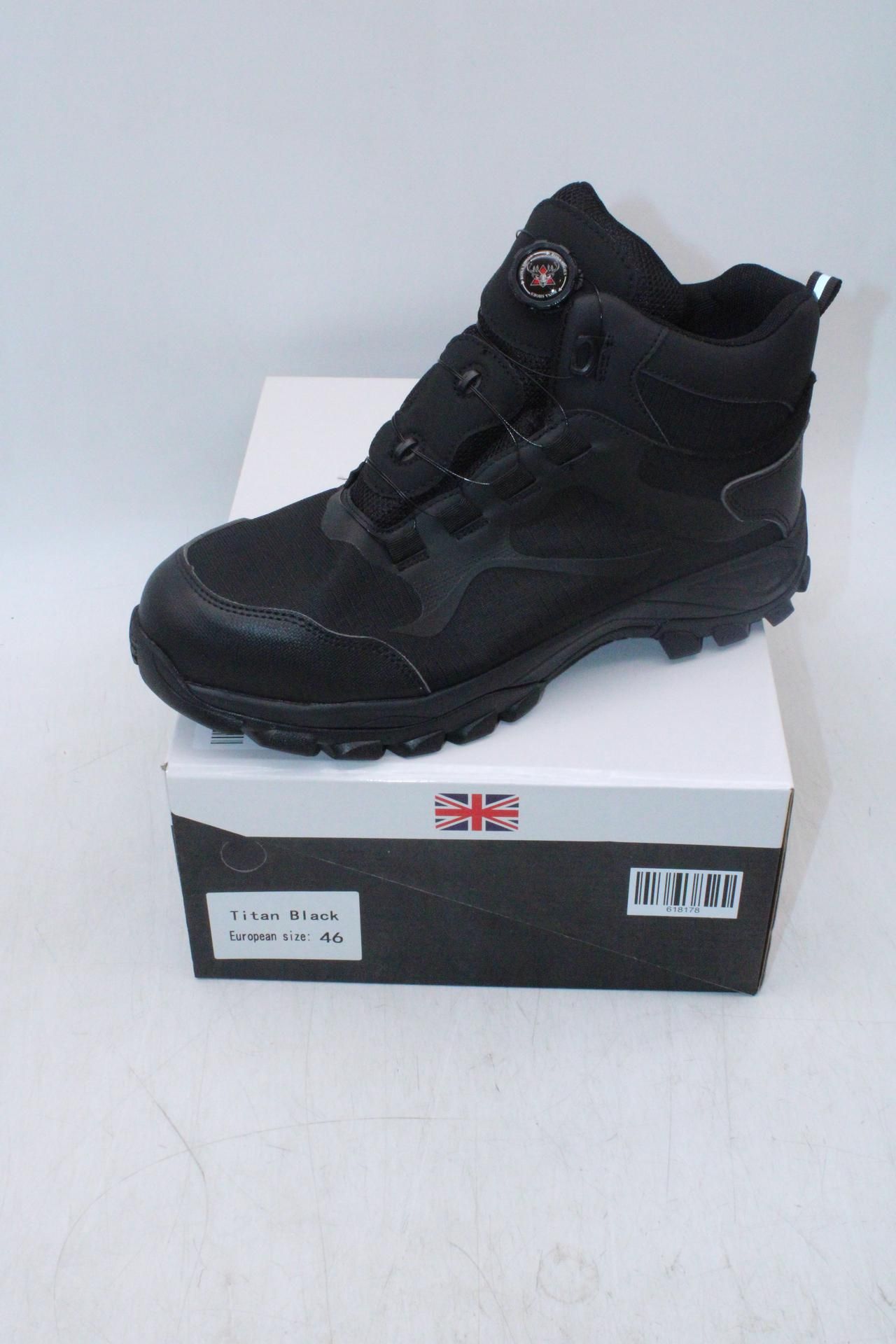 Rona Shoes Steel Toe Cap Boots, Titan Black, UK 11