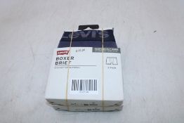 Two Packs Levi's Boxer Brief 2 Per Pack, Brown/Blue, Size M