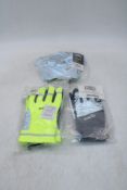 Four Proviz Items to include 1x Lightweight Running Gloves, Black, 1x Waterproof Cycling Gloves, Yel