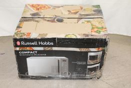 Russell Hobbs 800 Watt Microwave, Silver, Not Checked. Box damaged