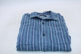 Balibaris Striped Denim Shirt, Blue/Green/White, No Size
