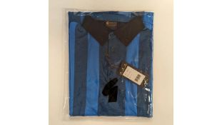 Two Gabicci Mens Striped Polo Shirt, Blue, XL