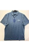 Peter Millar Crown Crafted PM CS Tech Polo Shirt "Portmarnock Golf Club", Blue, Size S