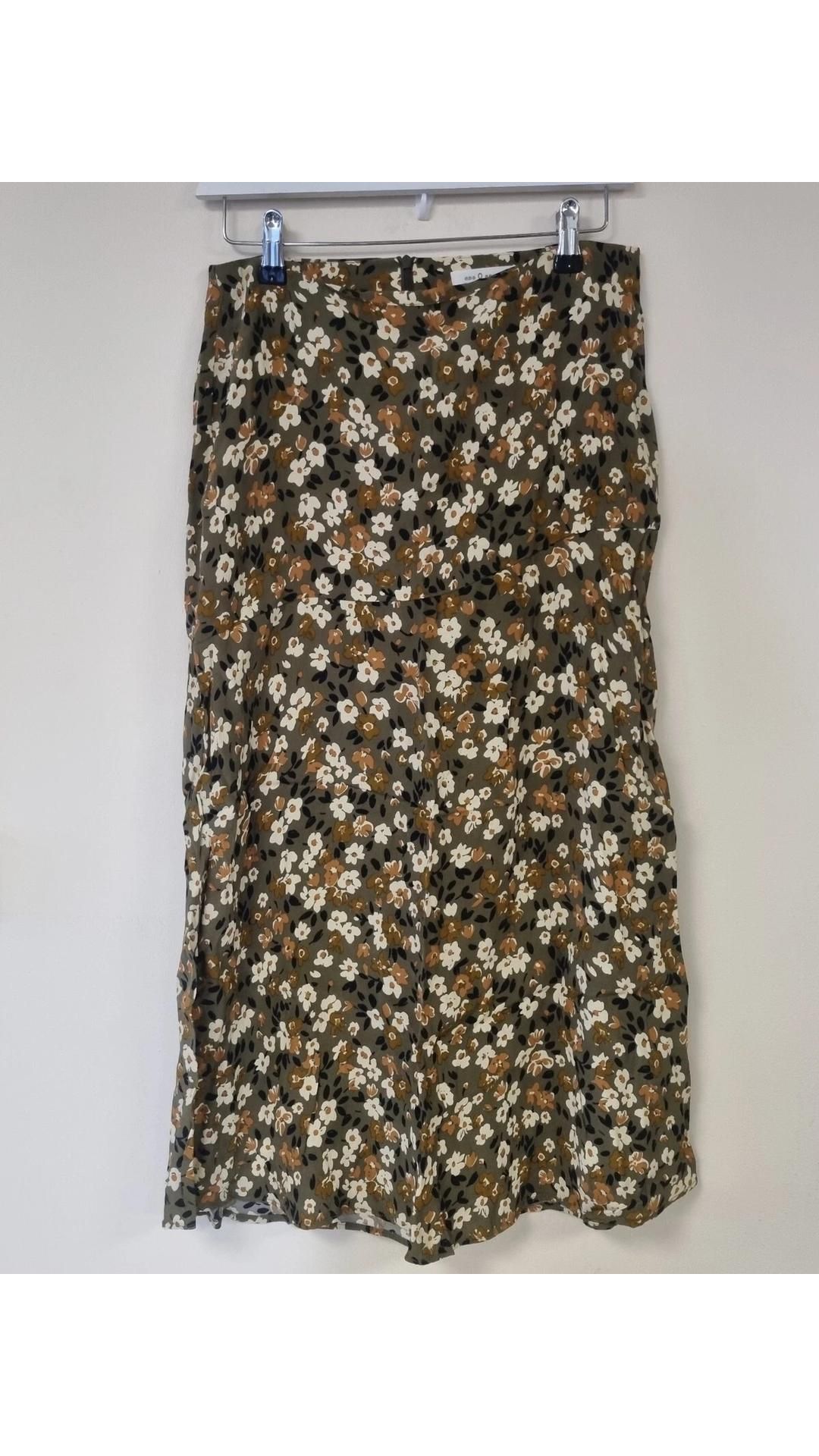 EseOese Womens Marlene Flower Midi Skirt, Green, Size S