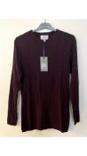 Four Kronstadt Men's Cable Knit Sweater, Bordeaux, Size XL