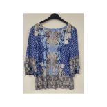 Bianca Women's Pullover Paisley Blouse, Blue, Size 18 UK