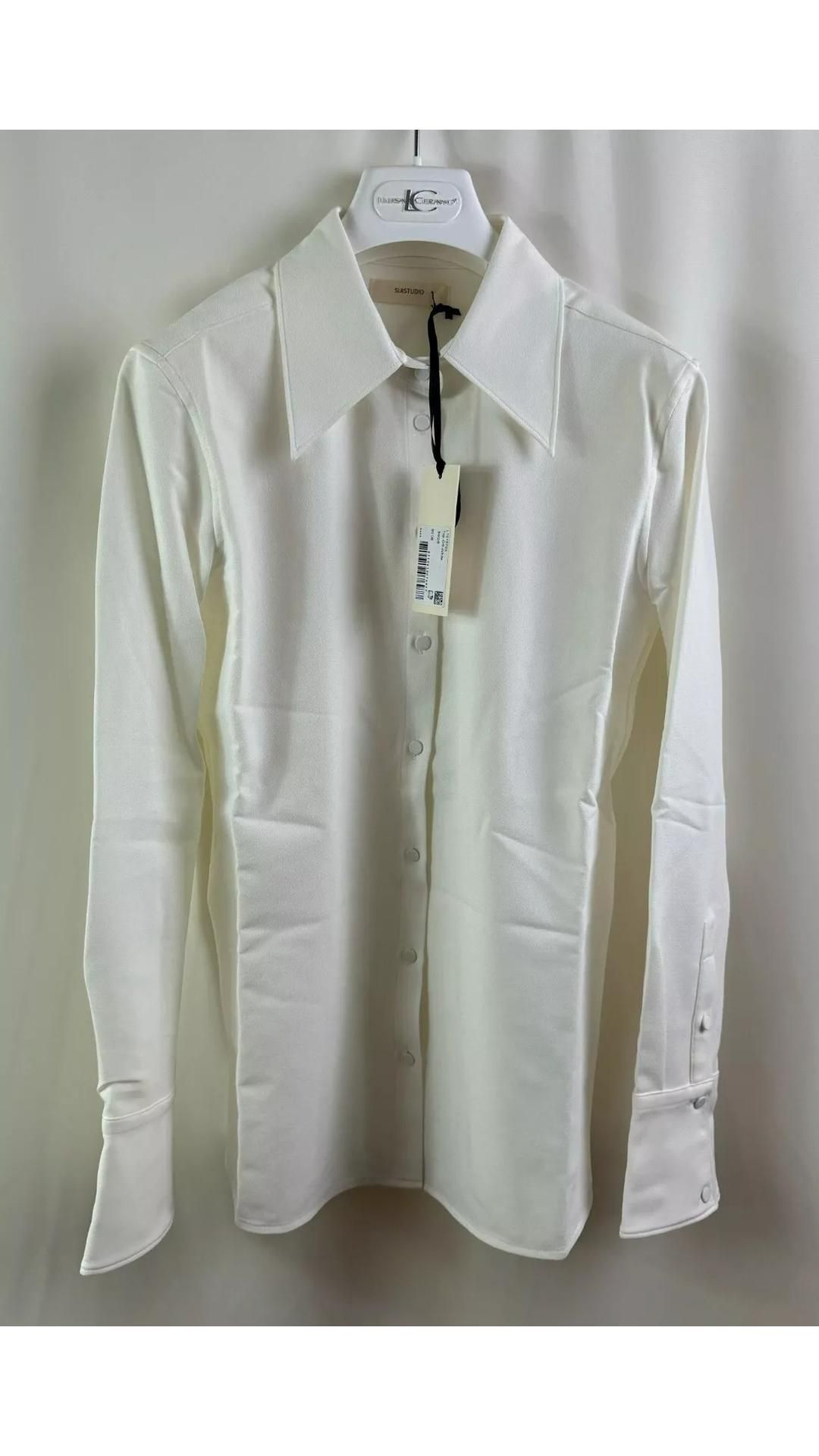 SuitStudio Women's Blouse, Off White, Size 34