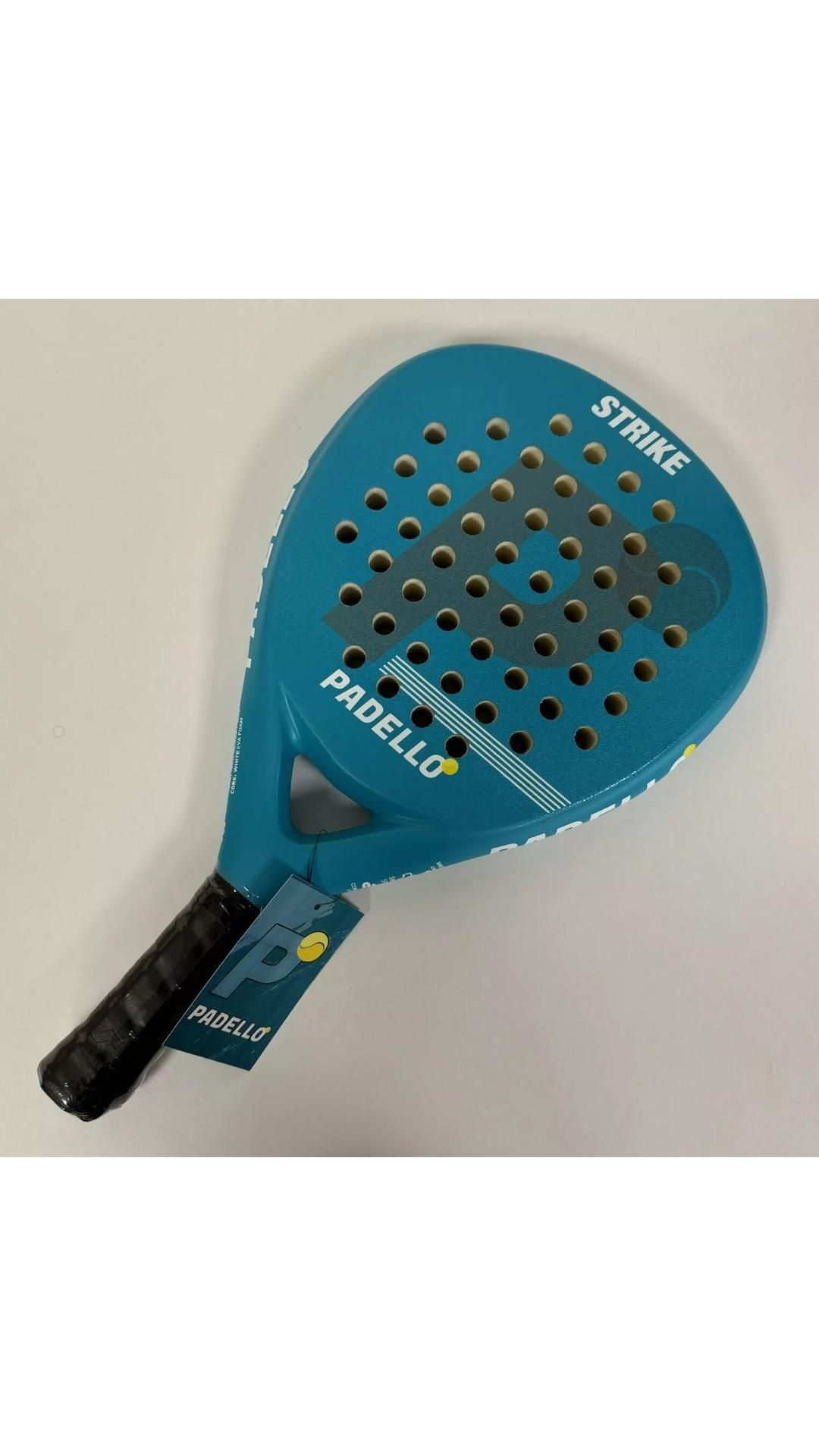 Strike Rackets Padel Padello Strike 38mm Glass Fibre Padel Racket, Black/Blue