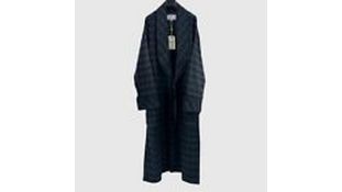 Lee Valley Men's Flannel Night Robe, Green & Navy, Size Small