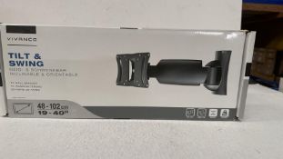 Three Vivanco WM 3220 Wall Mount VESA 200 X 200 20 Kg 10° Tilt 90° Rotation, Black