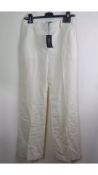 Bella Freud Cavalry Twill David Trouser, Ivory, Size 14 UK
