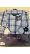 Seven Champion Men's Pyjama Sets, Blue Check, Size XL
