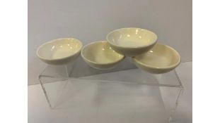 Three Jersey Pottery Plain Dipping Bowls, Set of 4, Cream