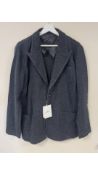 John Henric Mens Knitted Jacket, Grey, Size Small