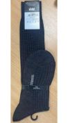 Four Pantherella Men's Over The Calf Socks, Charcoal, Size UK 13-14