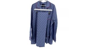 British Boxers Men's Cotton Nightshirt, Blue Stripe, Size 2XL