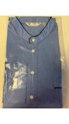 Savile Collection By Derek Rose Men's Nightshirt, Cotton, Blue, Size Small