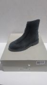 Legres Zipper Ankle Nubuck Boots, Black, Size EU 38