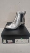 Rag & Bone Women's Metallic Walker Boots, Silver, Size EU 36.5