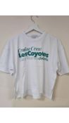 Three Les Coyotes De Paris Ladies Cropped T-Shirt, White, Green, Size 14