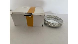 Three Round Glass Mirror Trays, 20cm