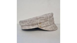 Manokhi Officers Hat White Print, Small