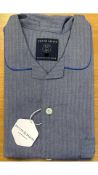 British Boxers Men's Armoury Herringbone Pyjamas, Blue, Size XL
