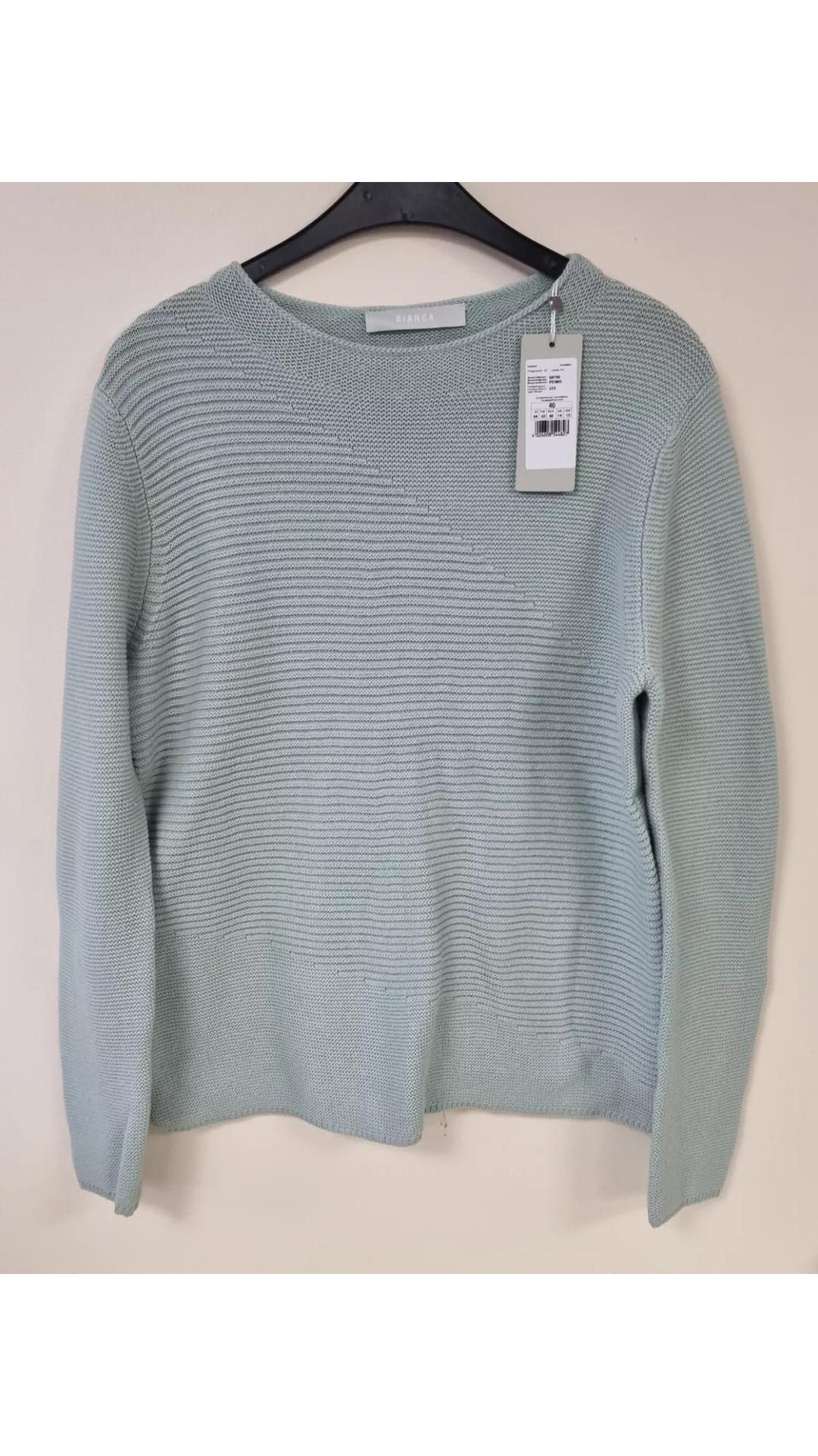 Bianca Womens Cotton Sweater, Dusty Blue, Size 16 UK