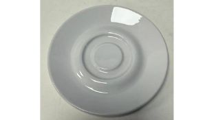 Twelve Porcelain Saucers, 6 Inch, White