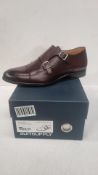 SuitSupply Men's Double Monk Strap Shoes, Brown, Size UK 6.5