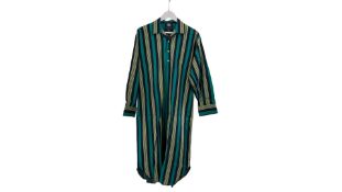 British Boxers Men's Cotton Nightshirt, Regimental Stripe, Size S