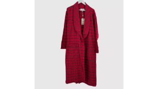 Lee Valley Men's Cotton Flannel Night Robe, Red Tartan Royal Stewart, Size L