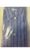 Savile Collection Men's Nightshirts, Brushed Cotton, Blue & White, Size Small