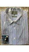 Two Woods of Shropshire Men's Easier to Iron Long Sleeve Stripe Shirt, Size 16