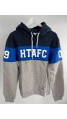 Eighteen Huddersfield Town Chapman Hooded Jumper, Navy/Grey, Medium