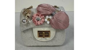 Six The Liya Girl's Teddy Bag, White