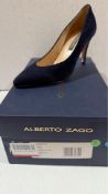 Alberto Zago Women's Suede Court Heels, Navy, UK 3