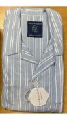 British Boxers Men's Cotton Pyjamas, Blue/White, Size XL