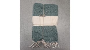 Five Flora Furora Diamond Fouta Blanket, 200x100cm, Dark Green