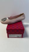 Tory Burch Minnie Travel Ballet Pave Shell Pink, UK 6.5