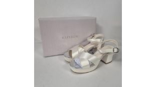 Rainbow Club Women's Bridal Shoes, Ivory Satin, Size 4/EU37