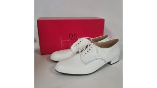 DSI London Mens Ballroom Dancing Shoes, White, Lace Up, UK 10.5. Box damaged