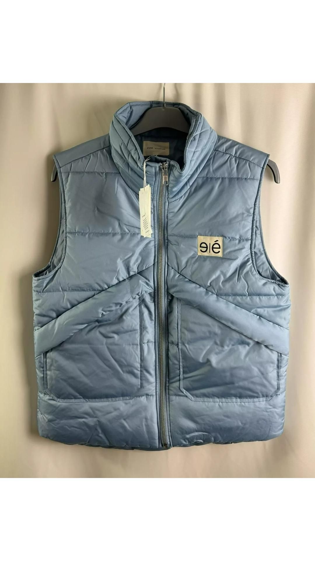 Esme Studios Women's Aimie Quilt Vests, Ashley Blue, Size XS