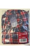 Three Champion Men's Cambridge Brushed Cotton Check Pyjamas, Red Large
