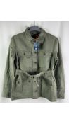 Superdry Women's Cotton Belted Safari Jacket, Green, Size L