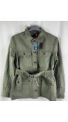 Superdry Women's Cotton Belted Safari Jacket, Green, Size XS