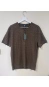 John Varvatos Mens Stanton T-Shirt, Brown Soil, Medium