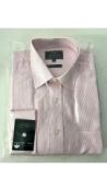 Two Woods of Shropshire Men's Shirts, Pink/White Stripe, Size 16