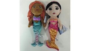 Five Sets of The Little Mermaid & Friend Plush Toys, 1x Ariel and 1x Mala in each set