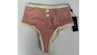 Same Los Angeles Women's The Grace High Rise, Ribbed Blush, Cream, Size XS